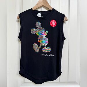 NWT Disney Parks Pride 2-Way Sequinned Mickey Mouse Muscle T-Shirt. Size S